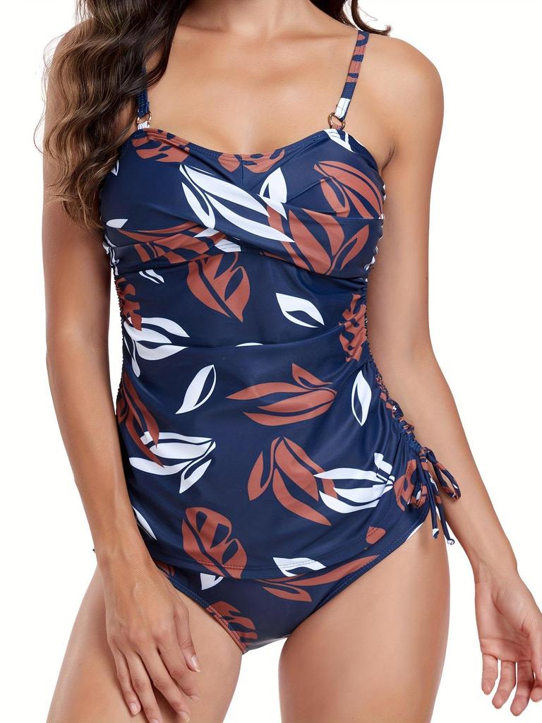 Yi Yong 2024 High Elasticity Tankini - Sexy European & American Print Plus Size Swimsuit
