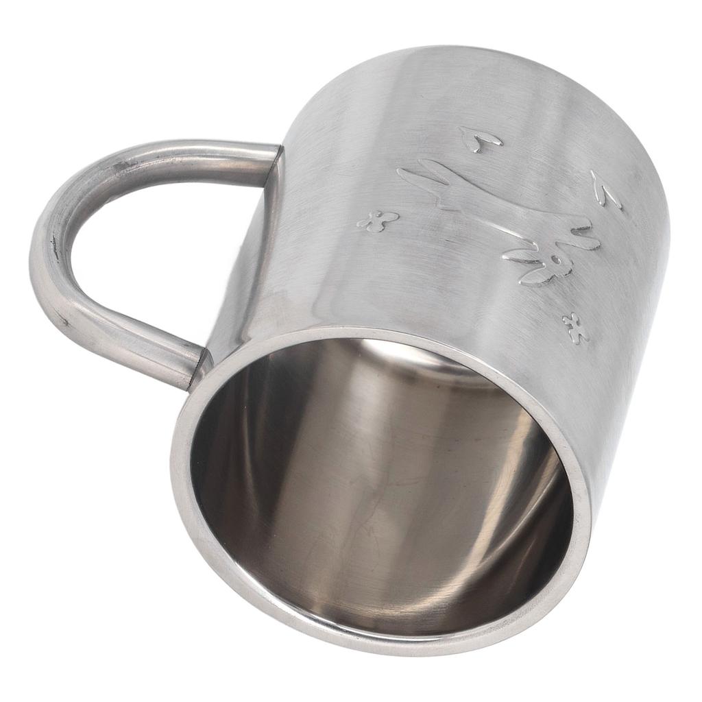 220ML Stainless Steel Mugs Easy to Clean Double Walled Coffee Mugs with Comfortable Handle for Office Student Children