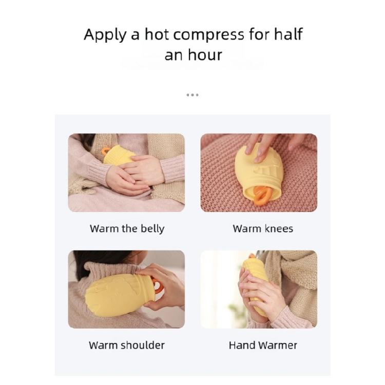 Warm Silicone Hot Water Bottle with Cartoon Animal Design Leak Proof Spout Easy Maintenances Hot Water Bag For Winter