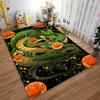 "Green Dragon Pattern Carpet with Orange Spheres, Fantasy Style Decor" Suitable for use as an anti-slip for living room bedroom sofas