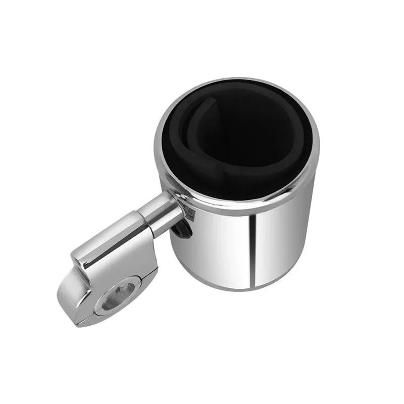 For Motorcycle Universal Cup Holder Chrome Handlebar Drink Bottle Holder