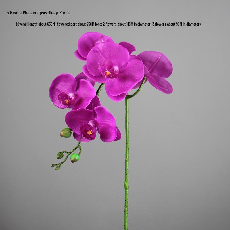 High-End PU Phalaenopsis Artificial Flowers - Single Stem for Home & Hotel Décor