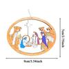 Color Hollowed Nativity Scene Pendant Christmas Tree Wooden Hanging Ornament Christmas Decoration