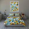 Sunflowers Skulls Woodgrain Bedding Duvet Cover Sets Duvet Covers Pillowcases Gifts (1 * Duvet Cover 2 * Pillowcases, Without Duvet Insert)