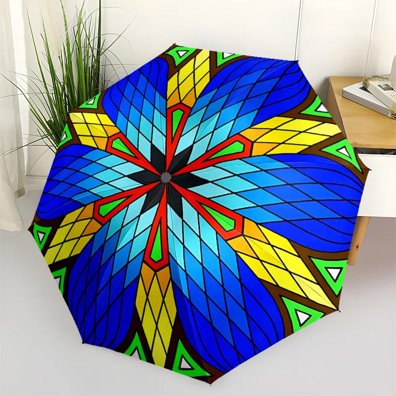 

1pc Mandala Automatic Opening/Closing Umbrella with Operation & Windproof Canopy - Folding Design, Holiday Gift yy260225120