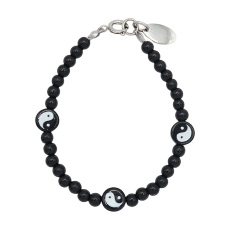 821WEBSERVICE Yin N Yang Black Bracelet