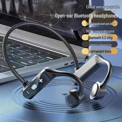 KS69 Wireless Bone Conduction Earphones: Portable, Waterproof, Noise-Cancelling, Long Battery Life, Non-In-Ear Design for Sports.