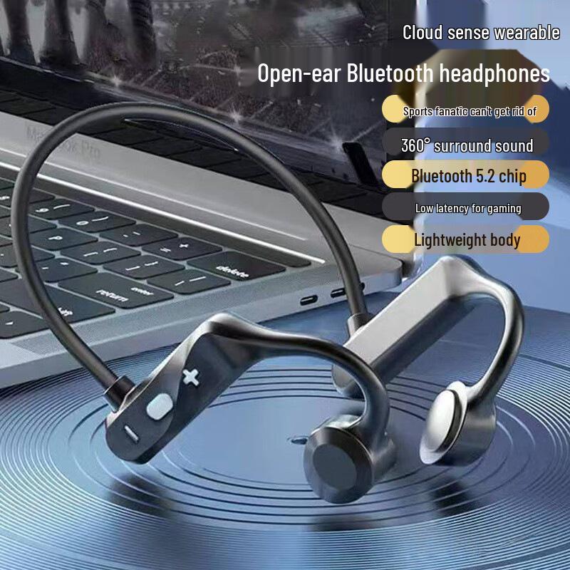 Bone Conduction Bluetooth Earphones, Long Battery, Dual Ear Sports Clip-On, High-Fidelity Sound KS69