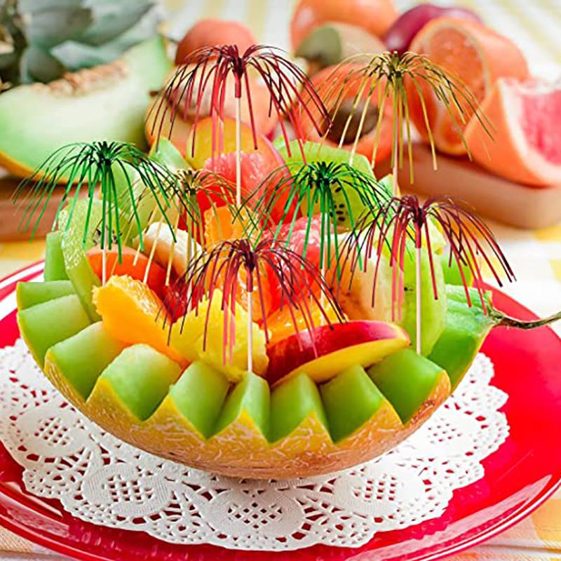 100Pcs Firework Cocktail Picks Cupcake Toppers Drink Appetizer Toothpicks New