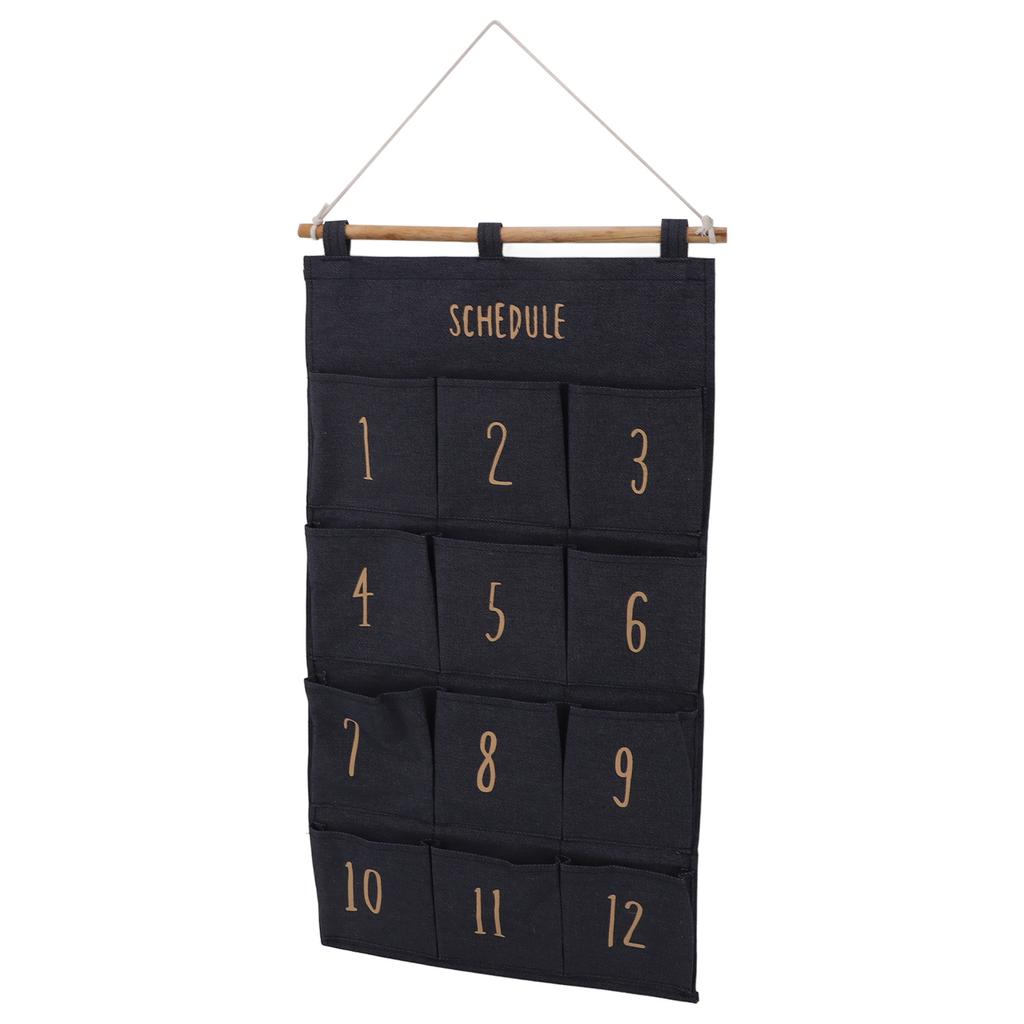 12 Pockets Hanging Organizer Space Saving Wall Hanging Storage Bag Easy Installation Fabric Hanging