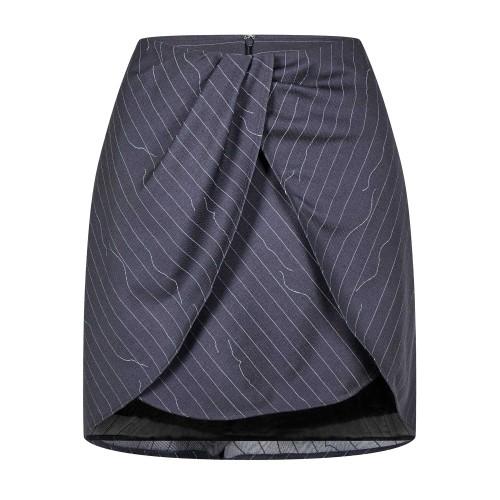 Off White Womens/Ladies Pinstripe Wool Blend Slim Mini Skirt