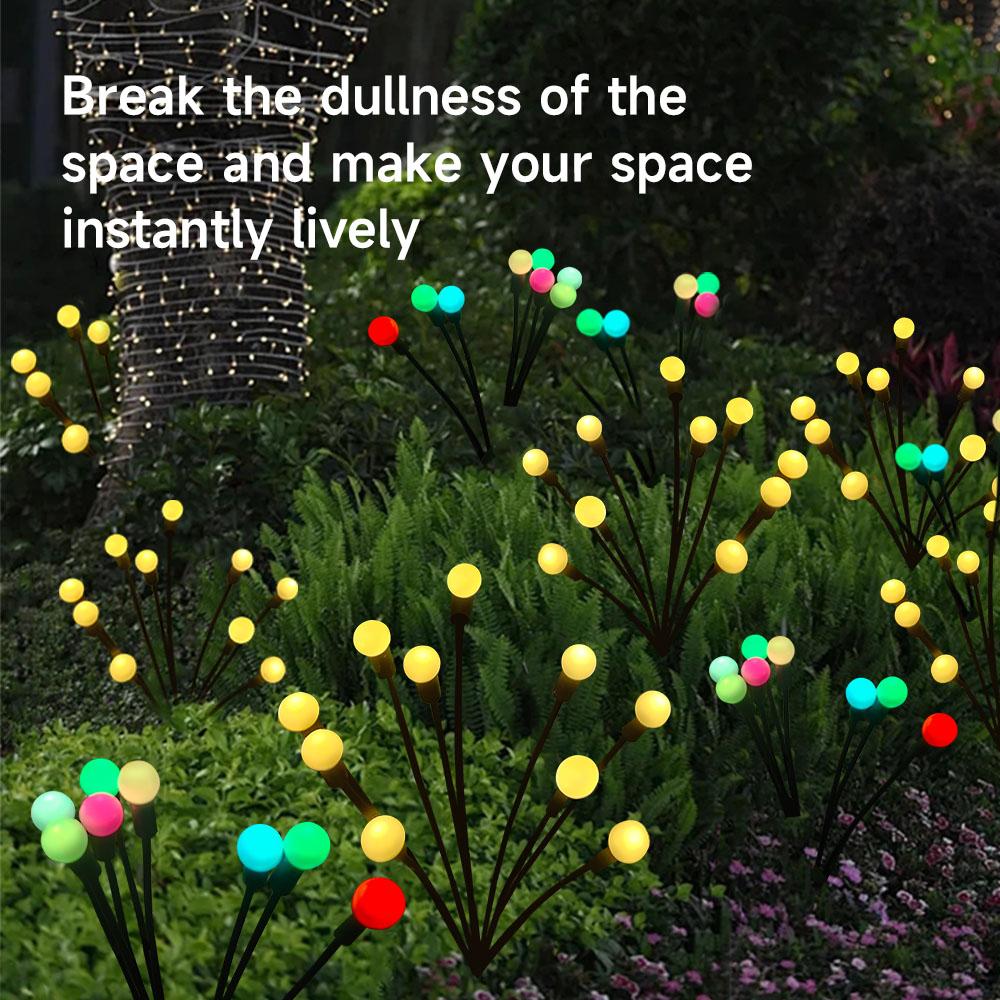 6/8/10 LED Solar Firefly Lights Garden Decoration Lights Outdoor Stake Lawn Lamp Vibrant Terrace Balcony Patio Pathway Decor