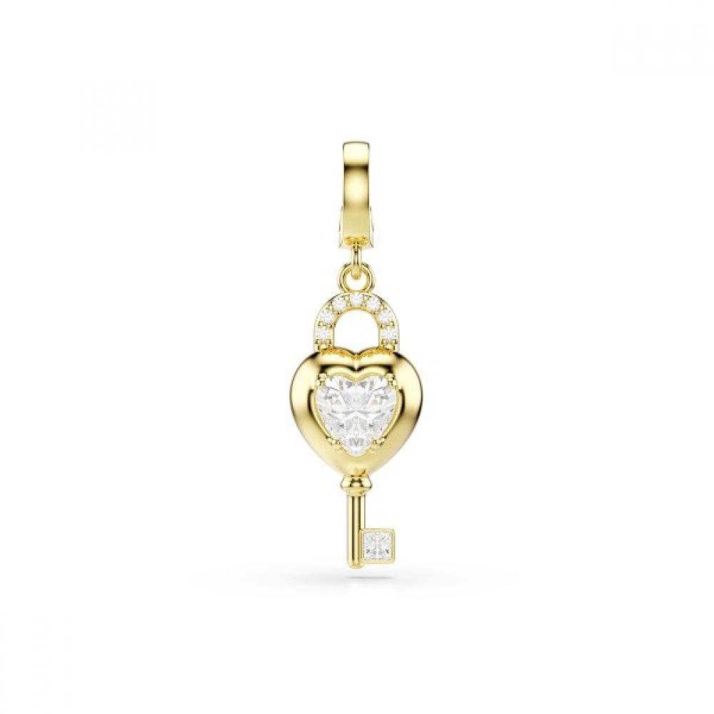 Swarovski Idyllia Charm Gold Tone Heart With Key Charm