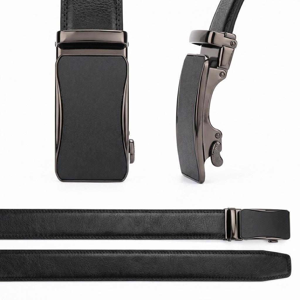 Men'S Belt New Cowhide Automatic Buckle Casual High-End Leather Belt Middle-Aged And Young Business Versatile Belt