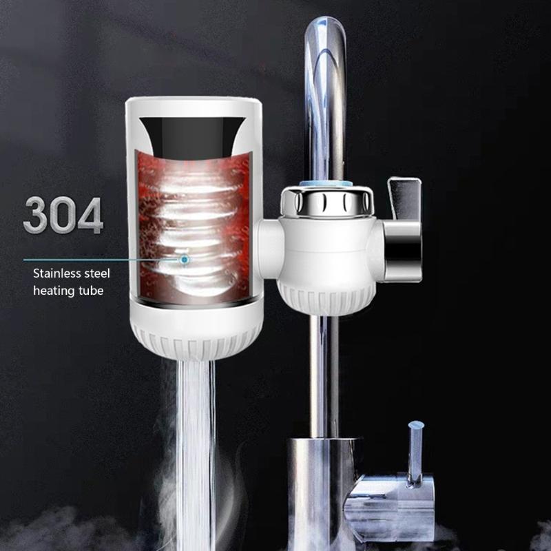 Fast Heating Tankless Water Heater Faucet LED Temperature Display Hot Water Heater Faucet for Kitchen & Bathroom Use