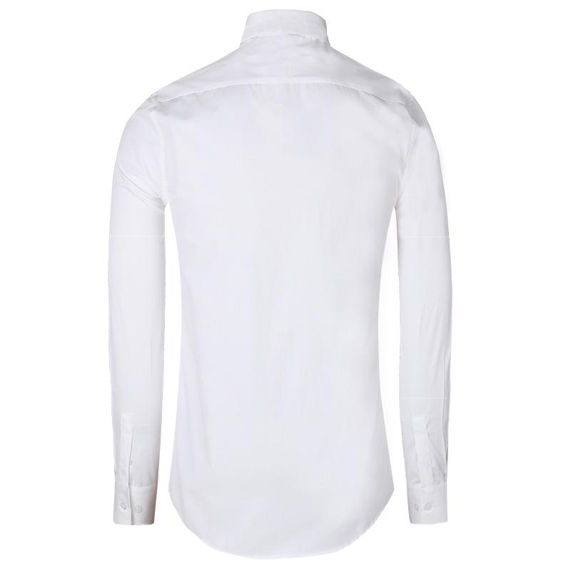 Men's Fashionable Slim-Fit Long-Sleeve Shirt with Small Lightning Prints, Available In Black & White, Large Sizes.