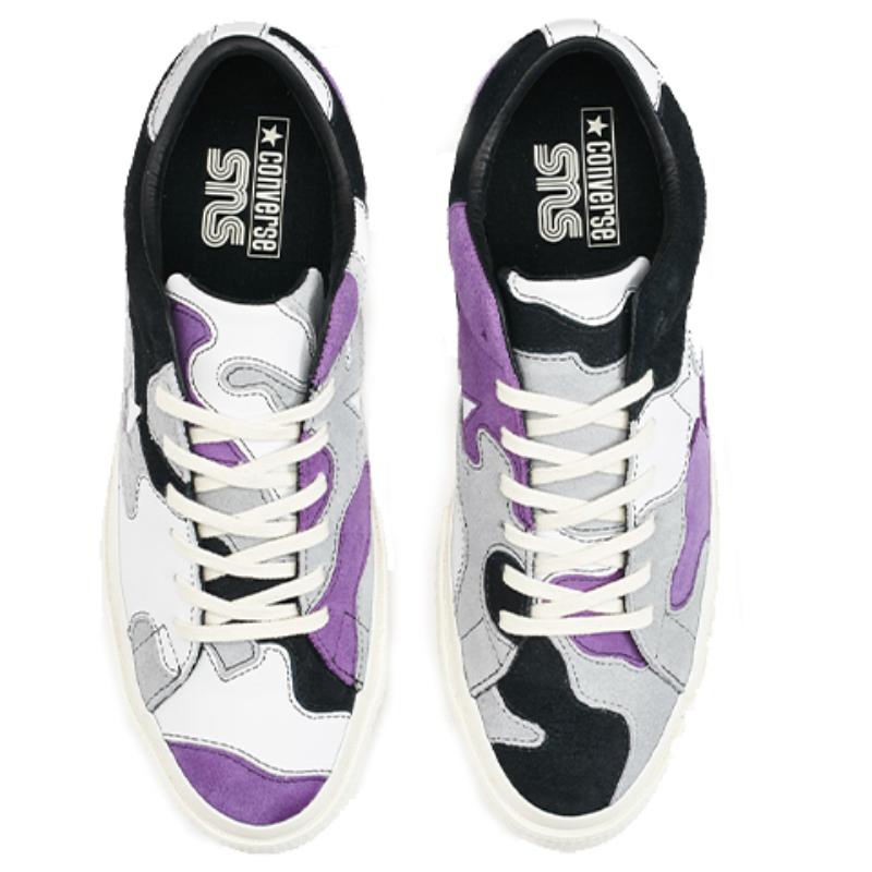 Sneakersnstuff X Converse One Star Camo Vintage Casual Lightweight Low-top Skate Shoes Unisex Purple Camouflage