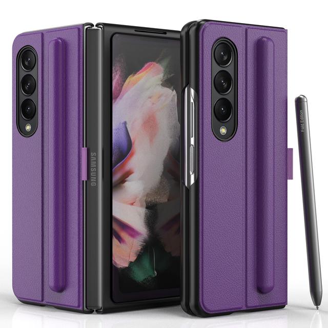 Integrierter versteckter Stiftschlitz, klappbare Handyhülle für Samsung Galaxy Z Fold 4, magnetische Klapphülle mit vollständiger Abdeckung, Galaxy Z Fold4