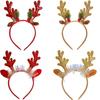 Mingguan Holiday Glitter Antler Bell Headband - Christmas Party Hair Accessory