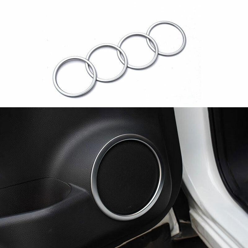 For BMW 3 4 Series GT 2013- ABS Silver Inner Door Speaker Frame Cover Trim