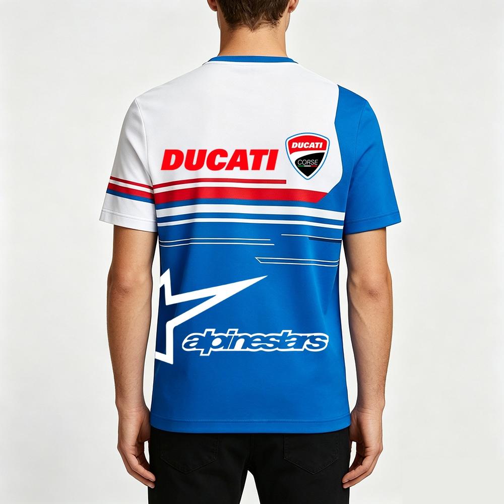 Men's Ducati Corse Racing T-shirt Short Sleeve Motorbike Team Jersey Breathable Quick Dry Motorcycle Sports Tee