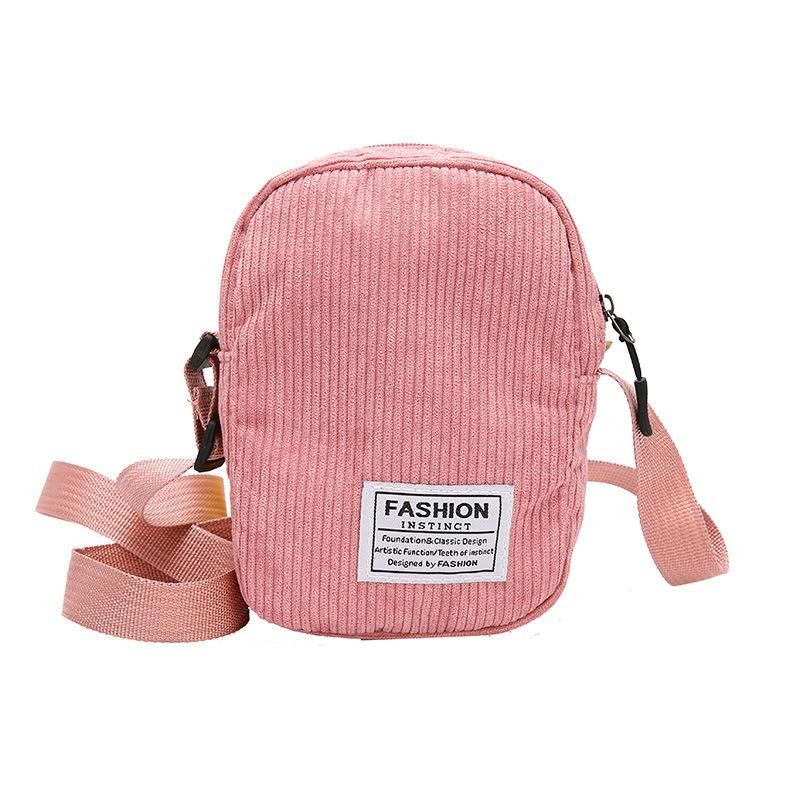 

Trend simple mobile phone change small square bag velvet cute girl casual shoulder messenger bag розовый