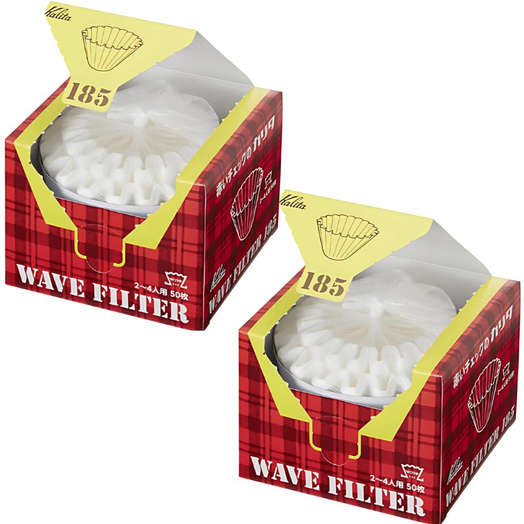 Set of Kalita Wave Roshi Coffee Filters Paper Compatible with Origami Drippers Thick Large Paper Towels 2 Dripper-Compatible KWF-185 (50 count) (2-4