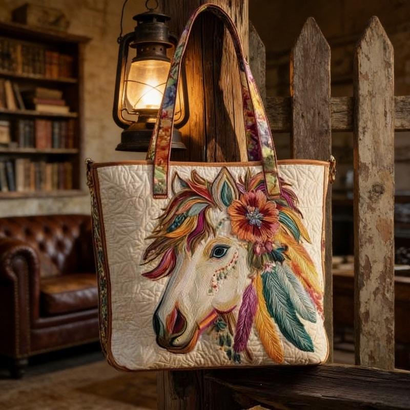 Handbag New Fashion Quilted Digital Printing Tote Bag Commuter Casual Cotton Bag Autumn and Winter Bag Multi-function Bag