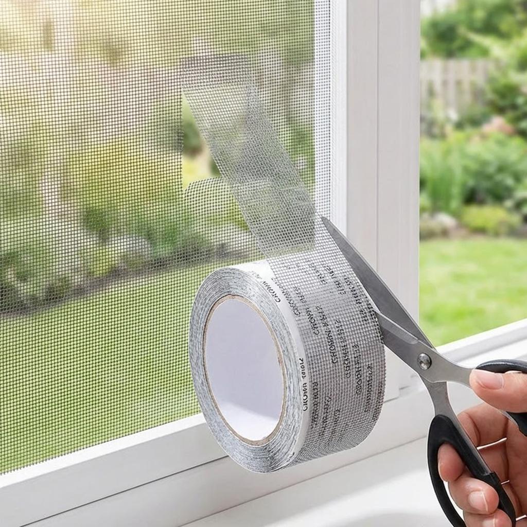 Aluminum Screen Repair Tape 2M x 5CM Mosquito Proof Patch Tear Resistant Material Easy Install for Home Office Window Fix