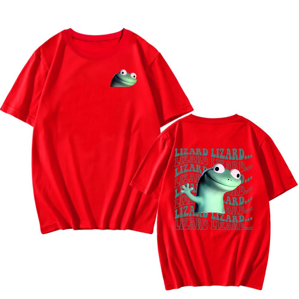 Women Tees Lizard Meme Funny Graphic T-shirt Casual Short Sleeve Cotton Tshirts Unisex Streetwear Cartoon Printing T Shirt