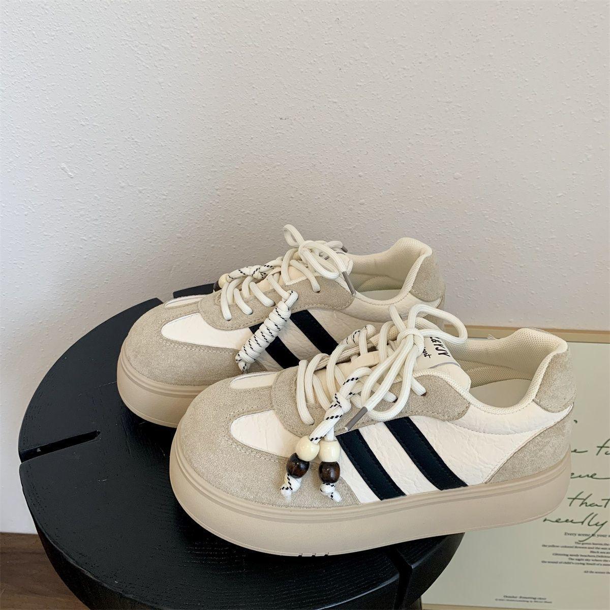 

Lightweight platform model new sneakers for fall 22 casual shoes are breathable 35 бежевый