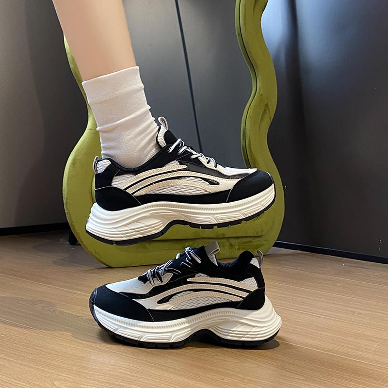 New Small Height Shoes Spring and Autumn Leisure Sports Small White Shoes Thick Soled Women's Casual Shoes