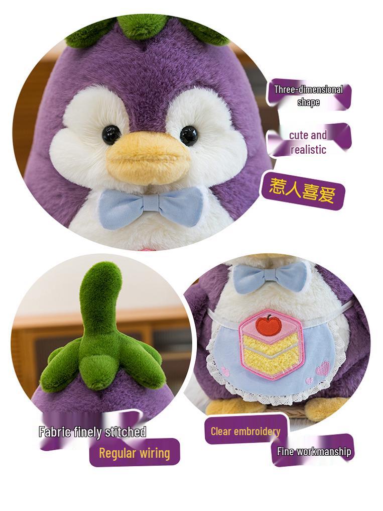 Adorable Eggplant Penguin Plush Toy - Cosplay Goose Pillow for Kids' Birthdays