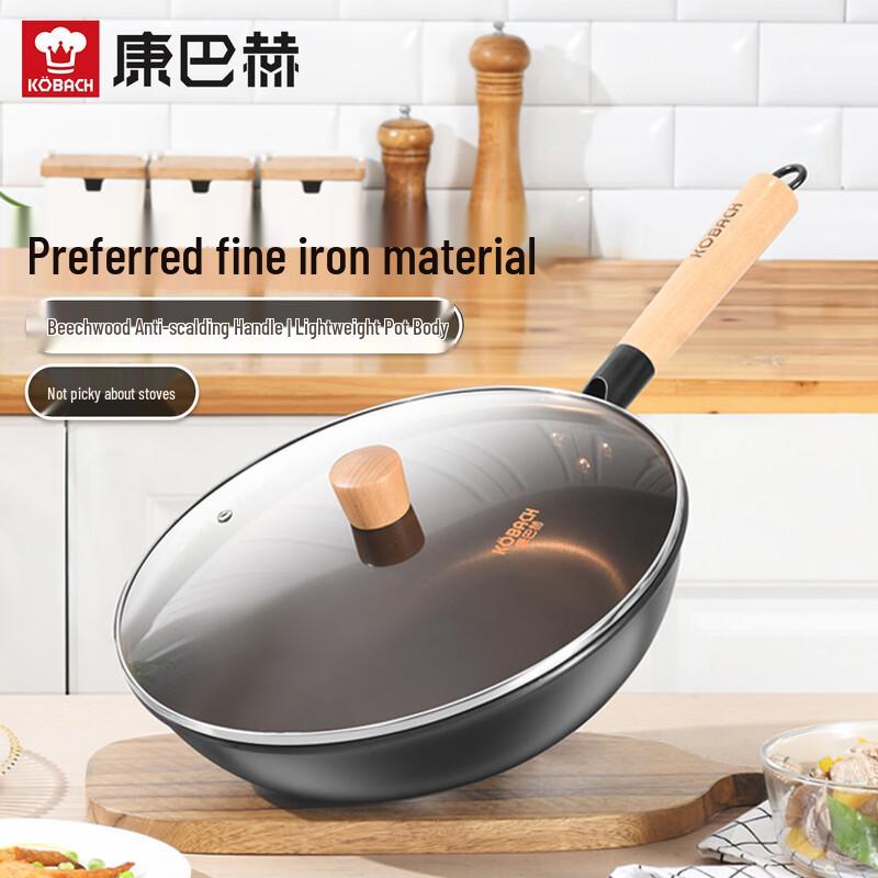 Kobach 32cm Traditional Iron Wok