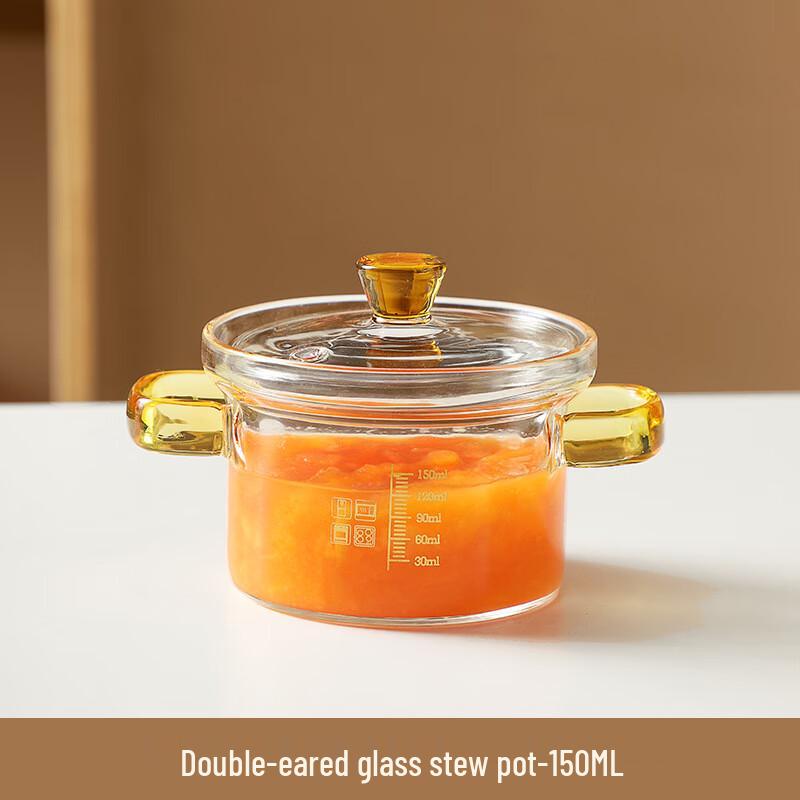 Jitian Jiang Borosilicate Glass Baby Stew Bowl with Lid