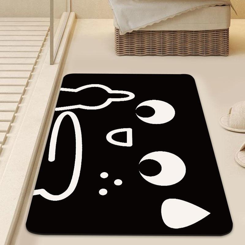 Funny Cartoon Expression Bathroom Floor Mat Diatom Mud Absorbent Floor Mat Creative Color Home Bathroom Door Cushion
