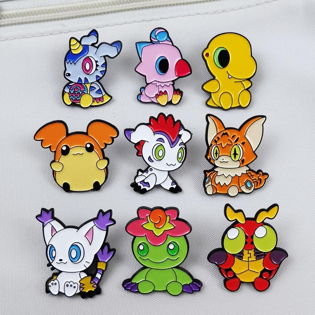 Digimon Cute Elf Metal Brooch: Cartoon Backpack & Clothing Accessory Badge