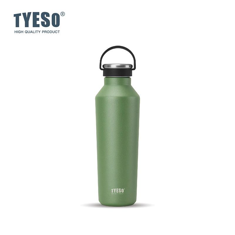 

Tyeso Stainless Steel Vacuum Insulated Water Bottle Portable Durable Leak-Proof for Outdoor Sports Matte Finish Carry Handle 500ML зелёный