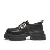 Platform year autumn and winter new retro British college style black jk small leather shoes