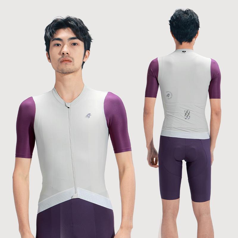 

Lampaida Men s Spring/Summer Color Block Cycling Jersey - Short Sleeve, High Elasticity, Comfortable, Sunblock, Road/Mountain Bike Extra Large