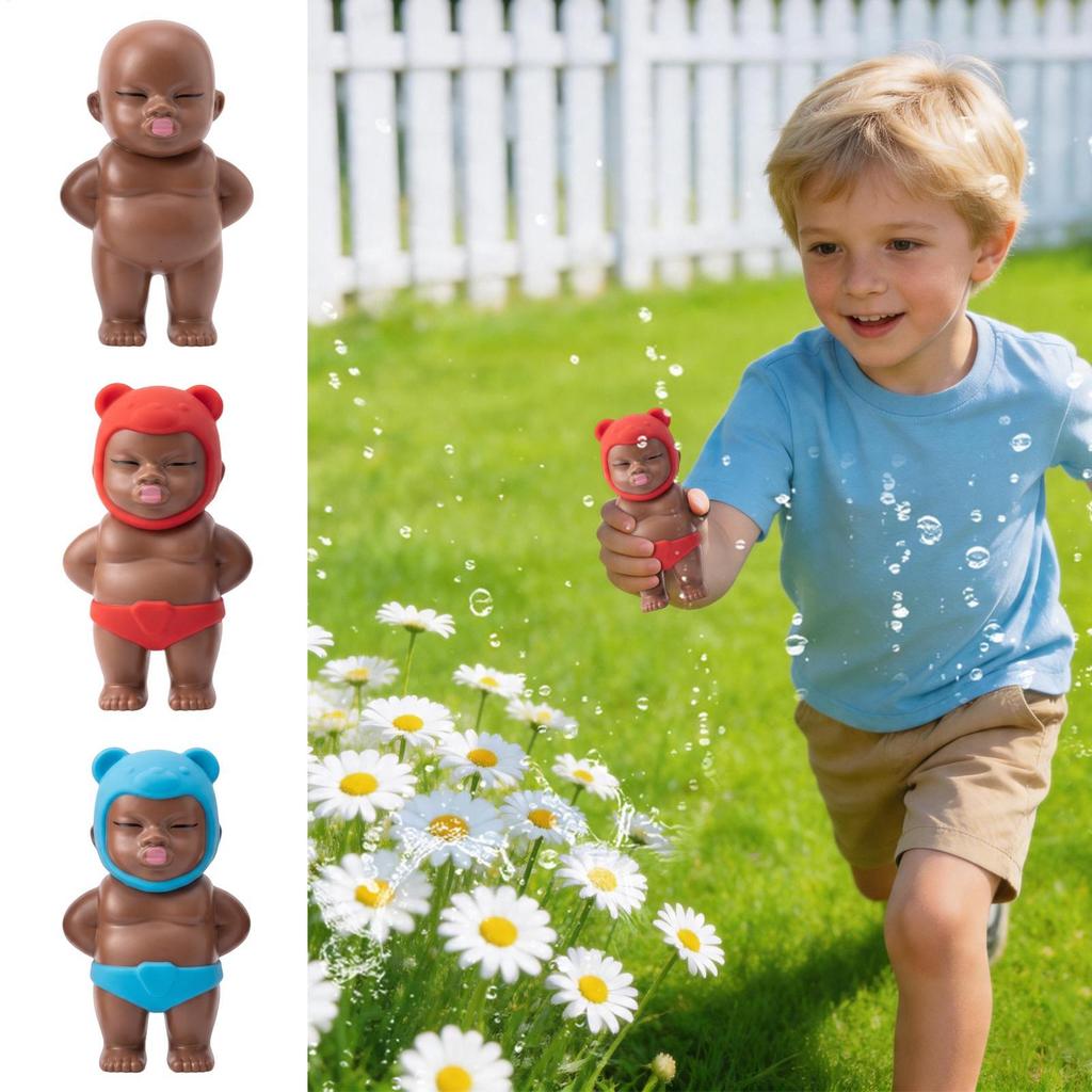 Squeeze Water Spray Doll Toy, Summer Outdoor Beach Water Fight Squirter, Funny Pool Party Splash Battle Gift for Kids Boys Girls