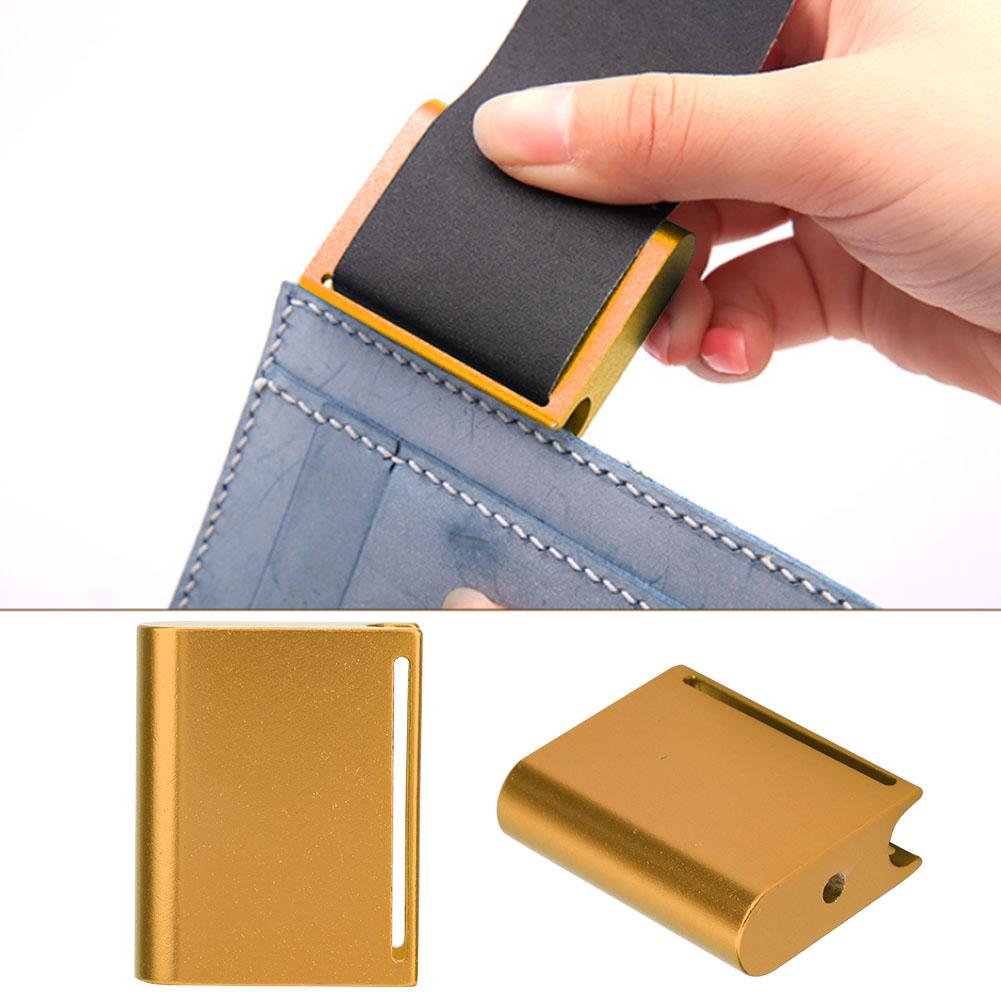 Aluminum Alloy Leather Edge Slicker Burnisher DIY Leather Craft Trimming Polishing Tool (Gold)