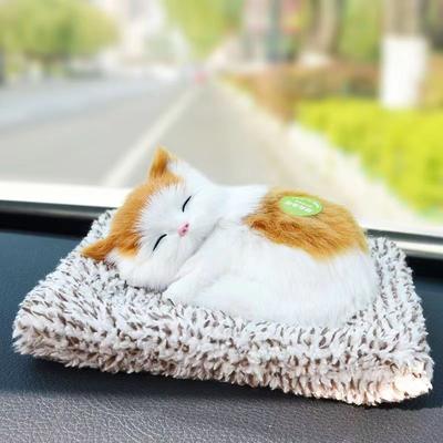 Car Ornaments Cute Simulation Sleeping Cats Decoration Automobiles Lovely Plush Kittens Doll Toy Children Gifts Auto Accessories