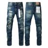 New Fashion Jeans Men streetwear Classic style Black Distressed Streetwear High Stretch Skinny Button Fly Ripped Trousers Brand