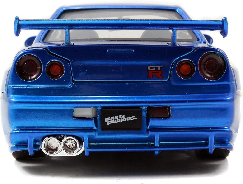 Kyosho Jada Toys Fast Furious Series Nissan Skyline Blue Finished Model JADA97173 & 1/24 F&F GT-R (R34) (Brian)