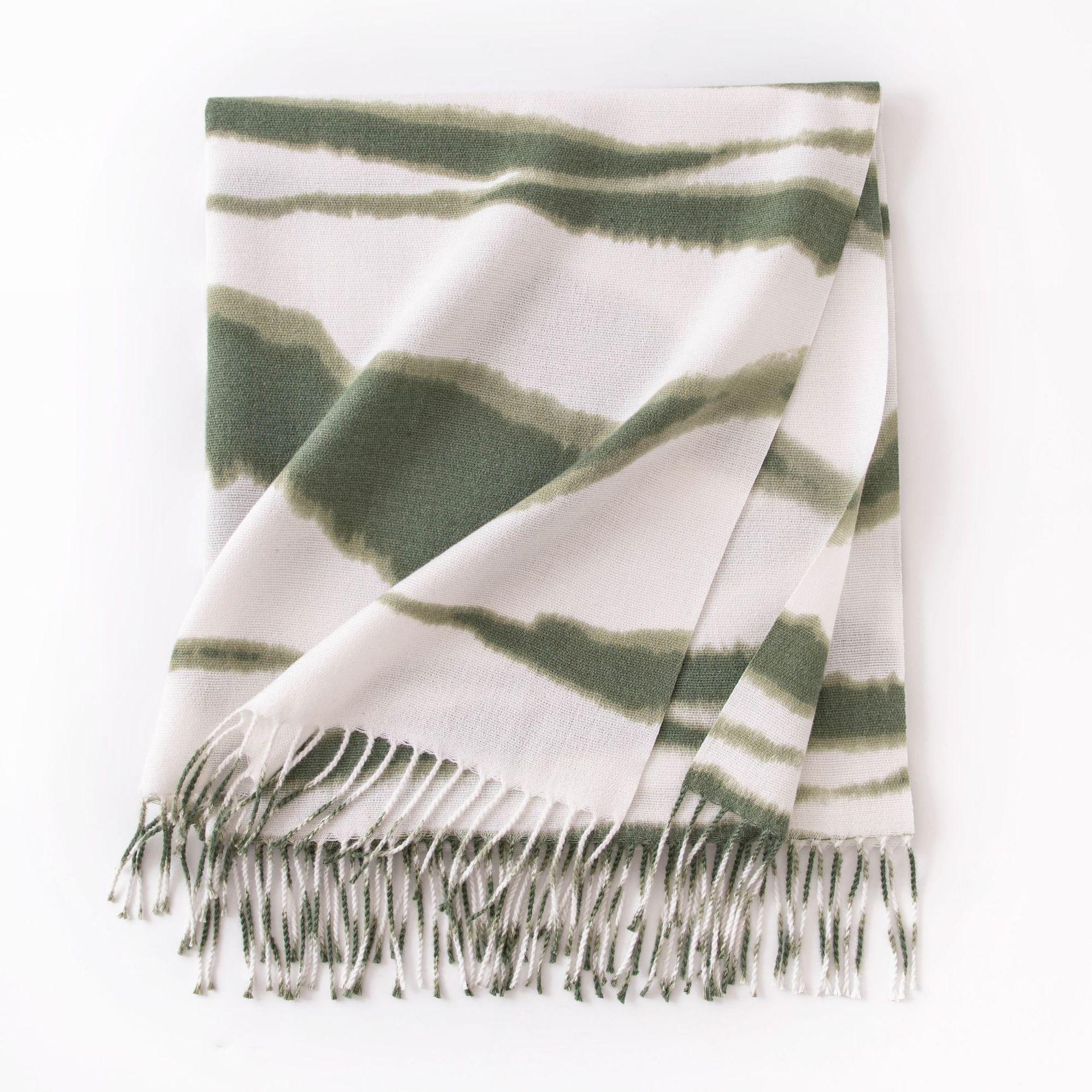 

New Soft and Warm Imitation Cashmere Zebra Striped Fringed Scarf High End Women s Scarf Shawl 70*200cm