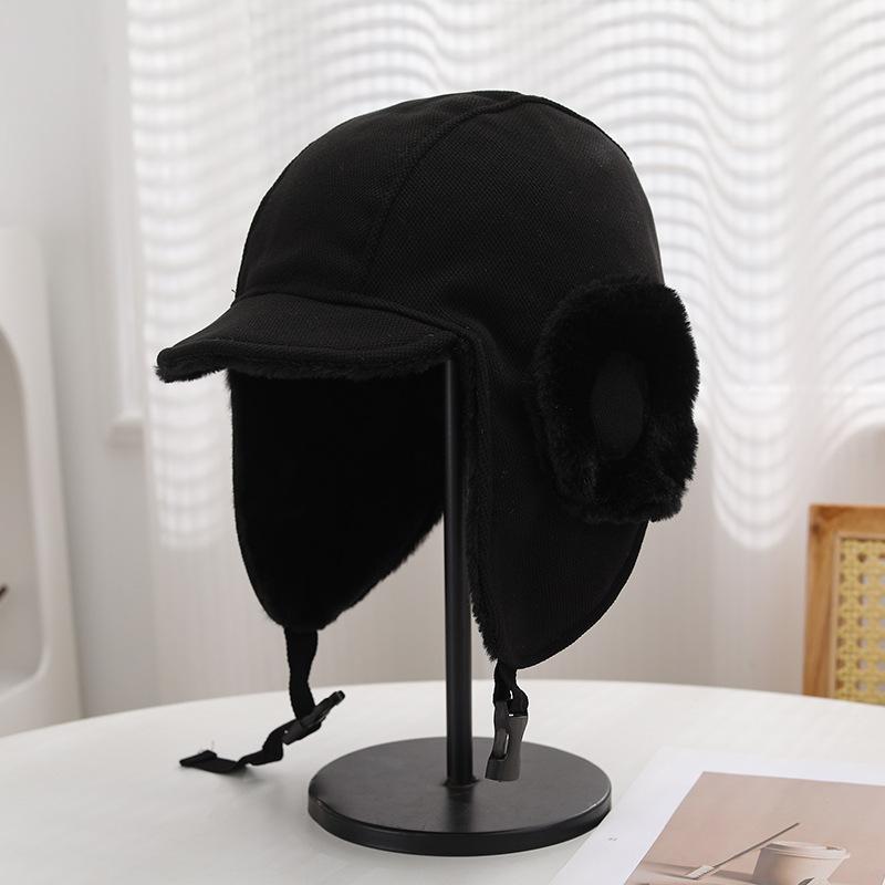Suede Warm Plush Winter Men's and Women's Thickened Wind Cold Ear Cap Outdoor Ski Pilot