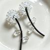 Vintage Black Series Stud Earrings 925 Silver Needle Minimalist High-End Personality Accessories for Women