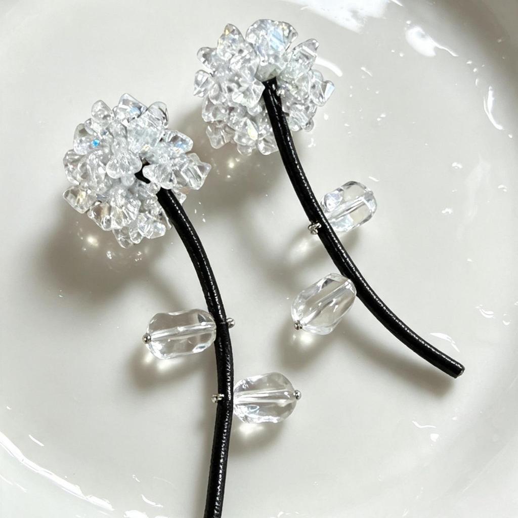 Vintage Black Series Stud Earrings 925 Silver Needle Minimalist High-End Personality Accessories for Women