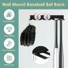 Wall Mount Baseball Bat Rack Hold 14 Bats Home Sports Equipment Organizer Hanger Barbells Holder Hooks  for Hangs Bats,Gloves